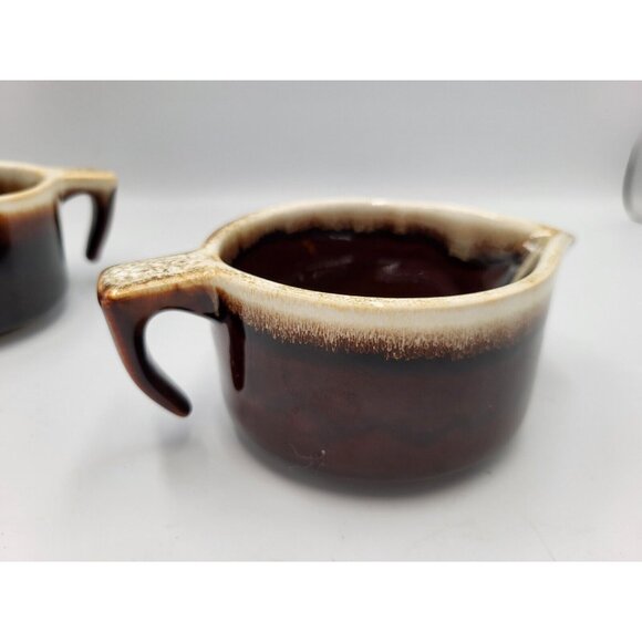 Vintage Pfaltzgraff USA Brown Drip Glaze Gourmet Open Creamer & Sugar Bowl Set - Picture 7 of 11